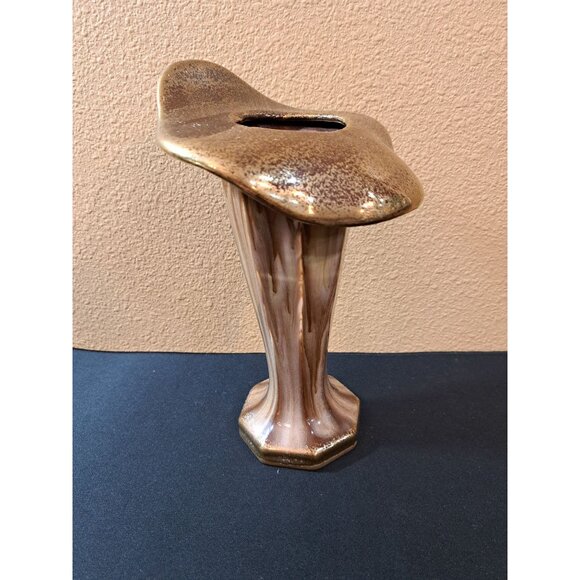 Vintage Abstract Ceramic Vase Jack In The Pulpit Vase Cold Brown Speckle - Picture 2 of 7